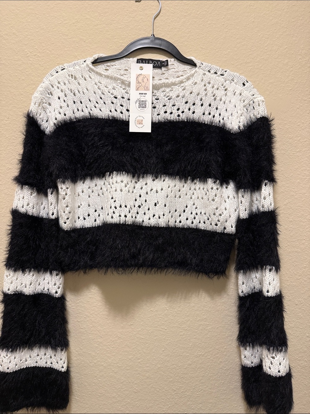 #281. Balboa Striped Fuzzy Knit Sweater
